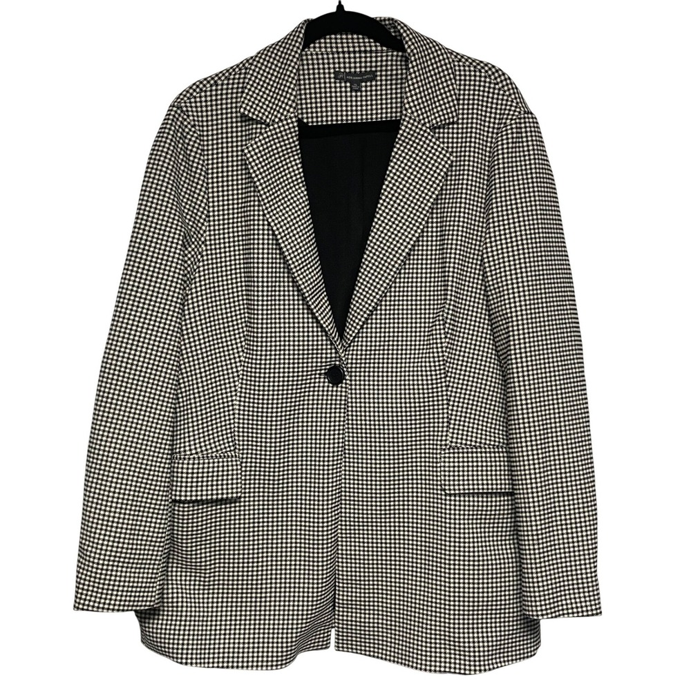 Adrianna Papelle‎ Houndstooth Single Button Blazer Women's XL